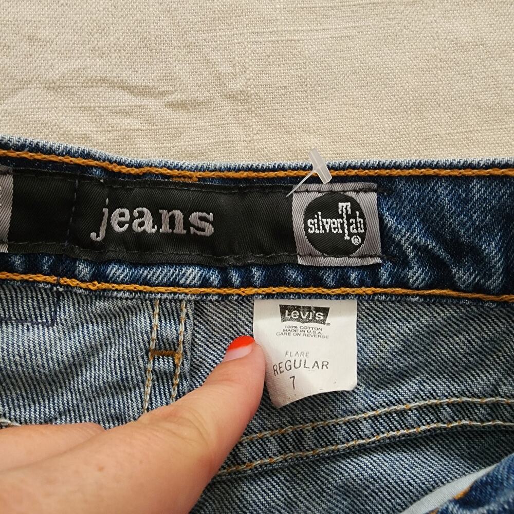Vintage Levi's Flared Butterfly Jeans kids 7 - Picture 6 of 10